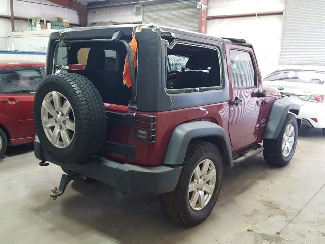 1C4AJWAG5DL556227 - 2013 JEEP WRANGLER S MAROON photo 4