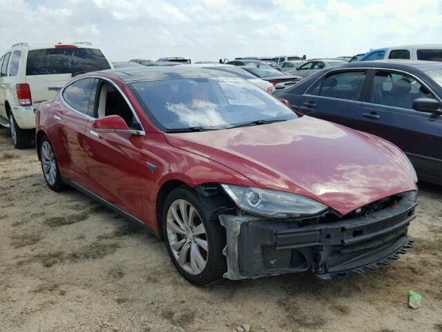 5YJSA1DP6DFP26245 - 2013 TESLA MODEL S RED photo 1