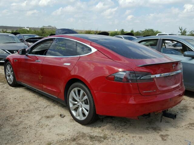 5YJSA1DP6DFP26245 - 2013 TESLA MODEL S RED photo 3