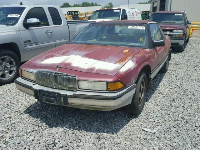 2G4WD14L2L1449659 - 1990 BUICK REGAL LIMI RED photo 2