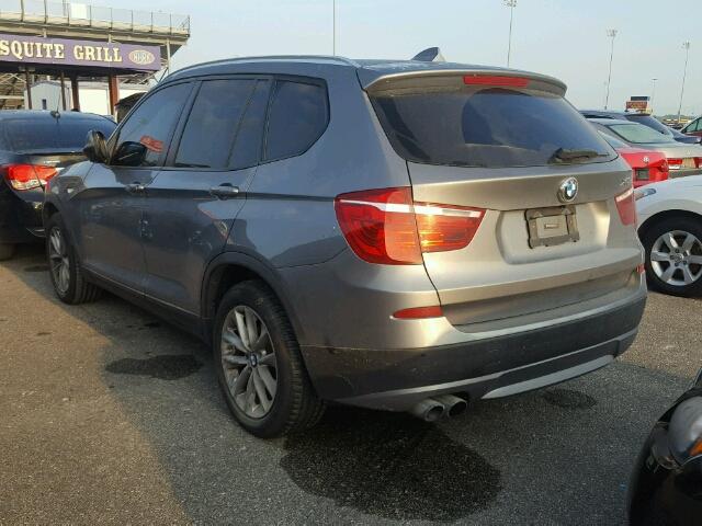 5UXWX9C54D0A17652 - 2013 BMW X3 XDRIVE2 GRAY photo 3