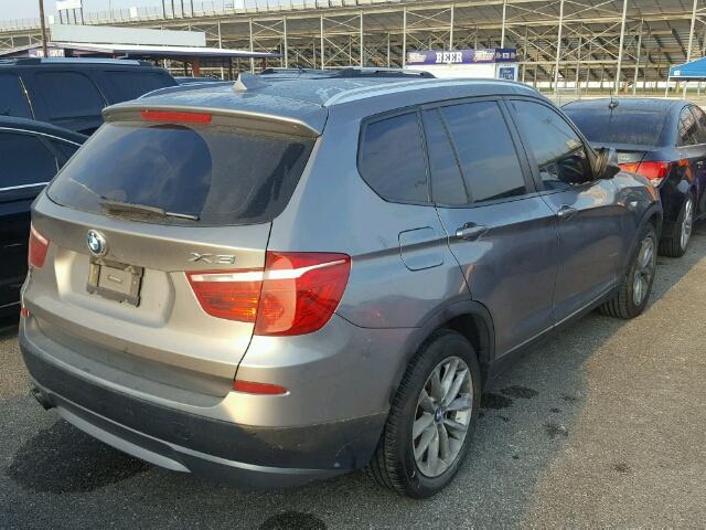 5UXWX9C54D0A17652 - 2013 BMW X3 XDRIVE2 GRAY photo 4