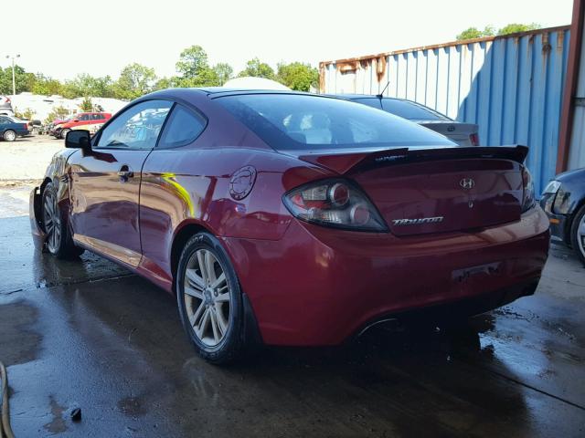 KMHHM66DX7U255869 - 2007 HYUNDAI TIBURON GS RED photo 3