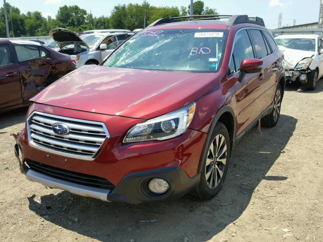 4S4BSENC8G3314907 - 2016 SUBARU OUTBACK 3. MAROON photo 2