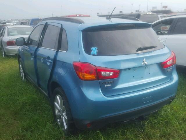 4A4AP4AU6DE003687 - 2013 MITSUBISHI OUTLANDER BLUE photo 3