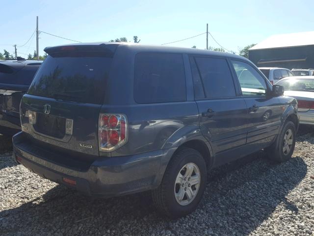 2HKYF18186H505932 - 2006 HONDA PILOT LX GRAY photo 4