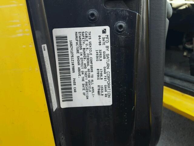 1G8ZY12751Z107889 - 2001 SATURN SC2 YELLOW photo 10