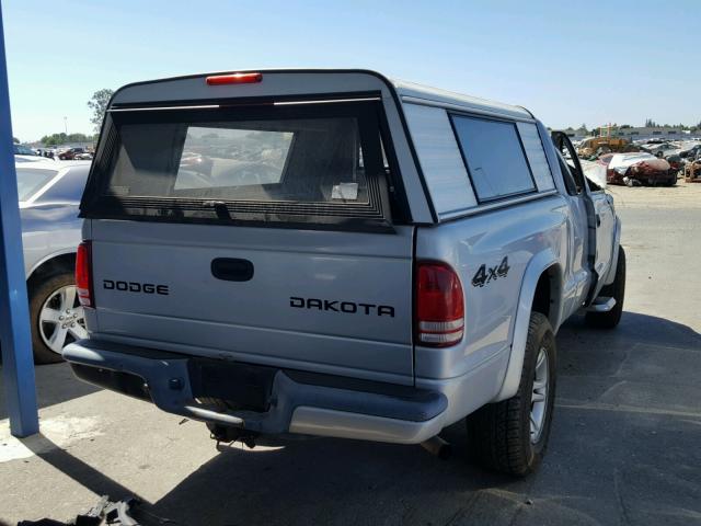 1D7HG32N04S507537 - 2004 DODGE DAKOTA SPO SILVER photo 4