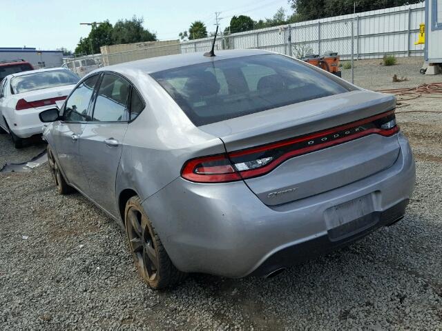 1C3CDFBB0FD300243 - 2015 DODGE DART SXT GRAY photo 3