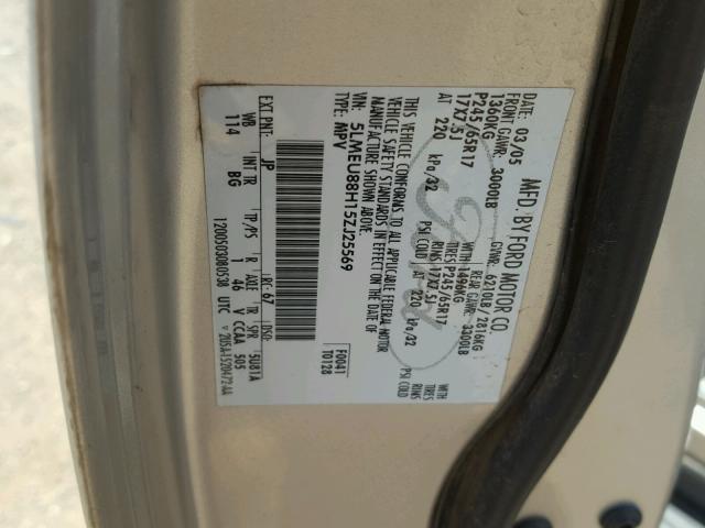 5LMEU88H15ZJ25569 - 2005 LINCOLN AVIATOR SILVER photo 10