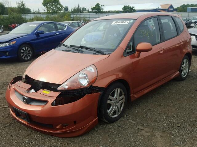 JHMGD38607S047202 - 2007 HONDA FIT S ORANGE photo 2