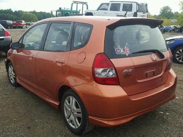 JHMGD38607S047202 - 2007 HONDA FIT S ORANGE photo 3