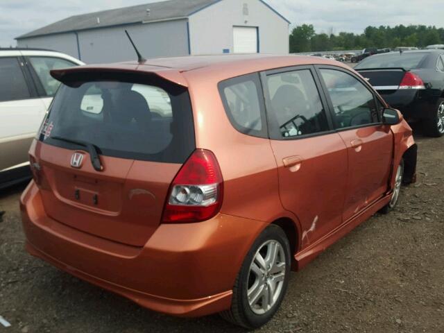 JHMGD38607S047202 - 2007 HONDA FIT S ORANGE photo 4