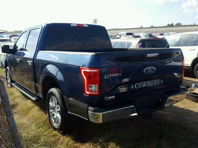 1FTEW1CP1GKF16644 - 2016 FORD F150 SUPER BLUE photo 3
