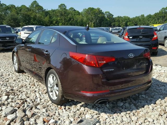 KNAGN4A79B5045024 - 2011 KIA OPTIMA EX PURPLE photo 3