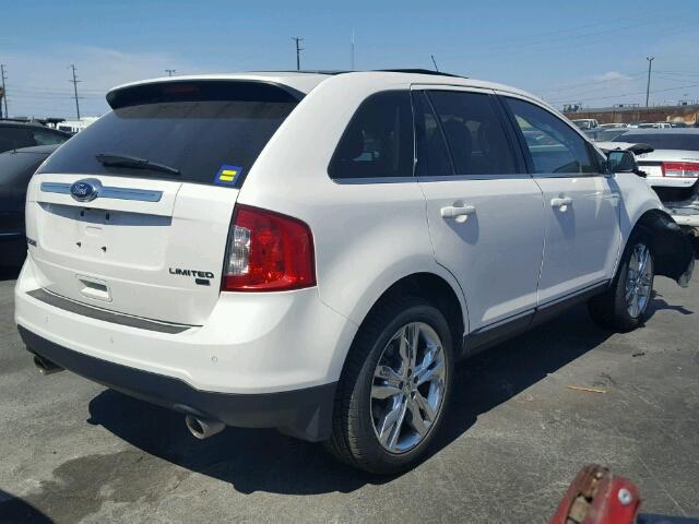 2FMDK4KC6DBA23924 - 2013 FORD EDGE LIMIT WHITE photo 4