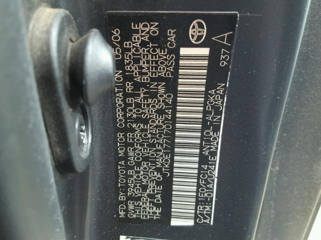 JTKDE177170144140 - 2007 TOYOTA SCION TC 灰色 照片 10