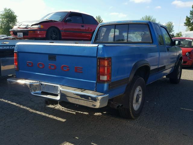 1B7GG23X7NS522215 - 1992 DODGE DAKOTA BLUE photo 4