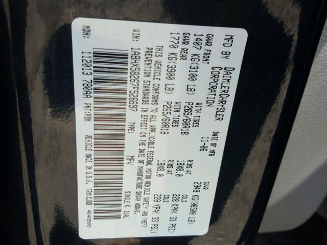 1A8HX58267F526697 - 2007 CHRYSLER ASPEN LIMI GRAY photo 10