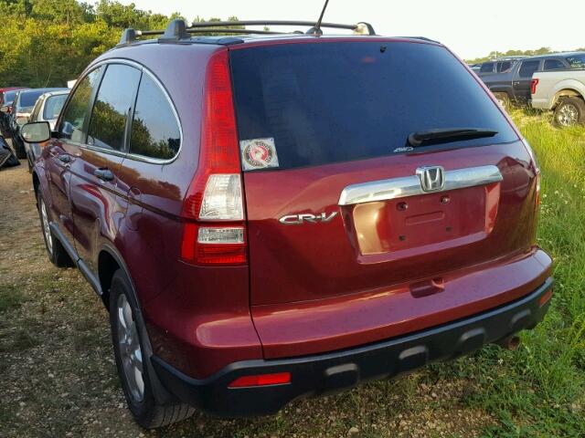 3CZRE485X8G702974 - 2008 HONDA CR-V EX MAROON photo 3