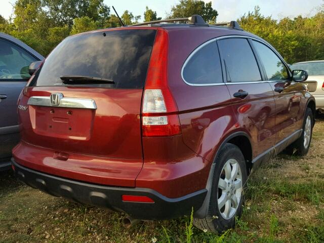 3CZRE485X8G702974 - 2008 HONDA CR-V EX MAROON photo 4