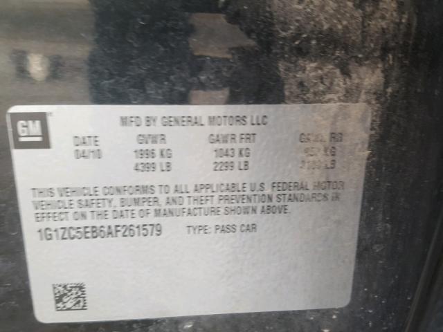 1G1ZC5EB6AF261579 - 2010 CHEVROLET MALIBU 1LT 黑色 照片 10