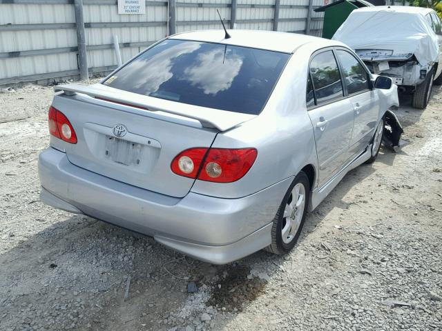 2T1BY32E05C360152 - 2005 TOYOTA COROLLA XR SILVER photo 4