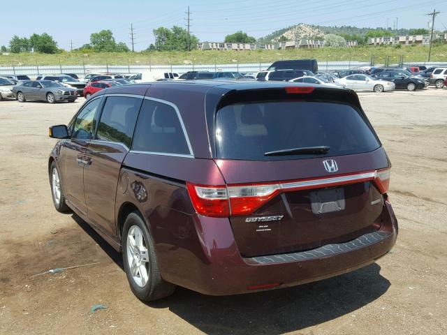 5FNRL5H95DB021139 - 2013 HONDA ODYSSEY TO MAROON photo 3