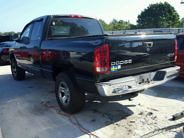 3D7HU18NX2G157410 - 2002 DODGE RAM 1500 BLACK photo 3