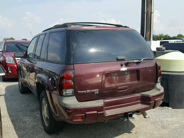 1GNDS13S562349075 - 2006 CHEVROLET TRAILBLAZE MAROON photo 3