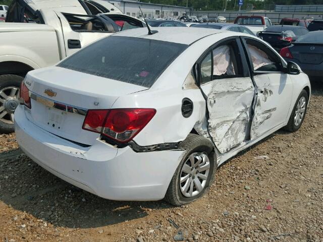 1G1PF5S97B7271582 - 2011 CHEVROLET CRUZE LT WHITE photo 4