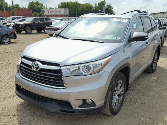 5TDJKRFH0FS077912 - 2015 TOYOTA HIGHLANDER SILVER photo 2