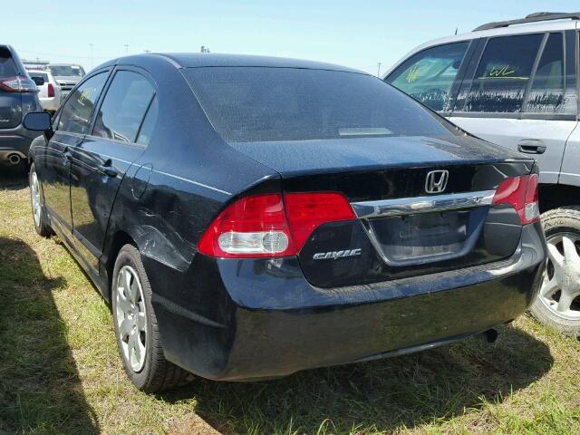 2HGFA16599H368025 - 2009 HONDA CIVIC LX BLACK photo 3