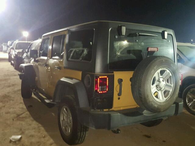 1C4BJWDG2DL632311 - 2013 JEEP WRANGLER U YELLOW photo 3