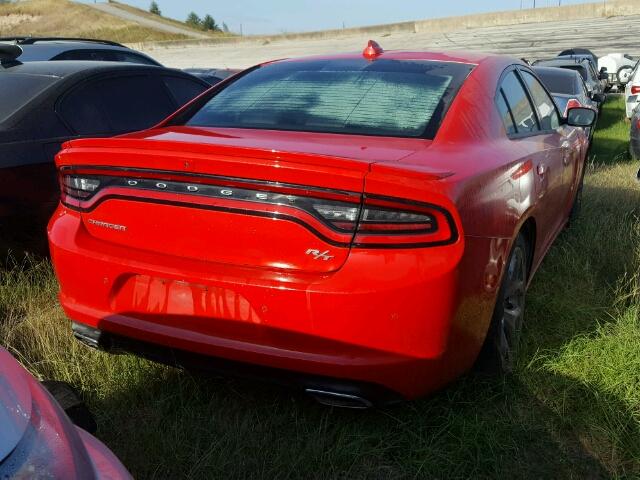 2C3CDXCTXFH827223 - 2015 DODGE CHARGER RED photo 4