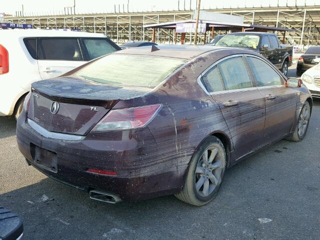 19UUA8F55CA031700 - 2012 ACURA TL MAROON photo 4