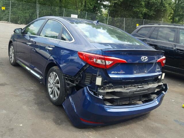 5NPE34AF6FH051117 - 2015 HYUNDAI SONATA SPO BLUE photo 3