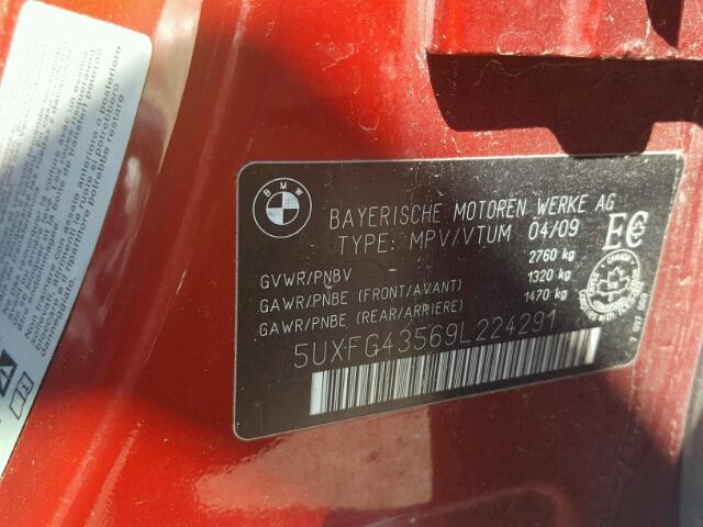 5UXFG43569L224291 - 2009 BMW X6 XDRIVE3 Rot Foto 10