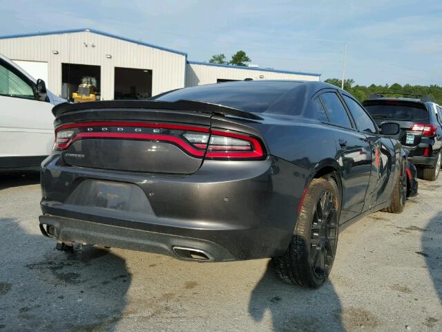 2C3CDXBGXFH790369 - 2015 DODGE CHARGER GRAY photo 4