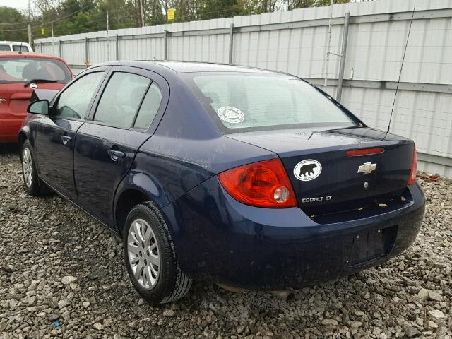 1G1AT58H697171688 - 2009 CHEVROLET COBALT LT BLUE photo 3