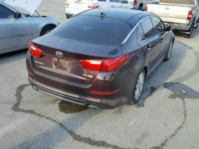 5XXGN4A70EG310786 - 2014 KIA OPTIMA EX BURGUNDY photo 4