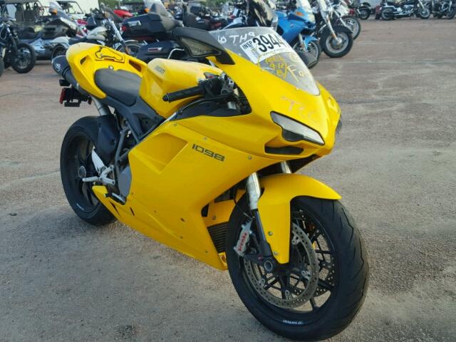 ZDM1XBEW08B016714 - 2008 DUCATI 1098 YELLOW photo 1