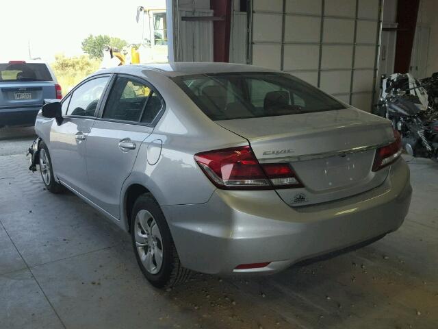 19XFB2E52EE071106 - 2014 HONDA CIVIC LX Plata foto 3