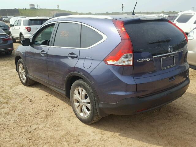 2HKRM3H77EH507258 - 2014 HONDA CR-V EXL BLUE photo 3