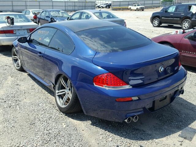 WBSEH93557B798318 - 2007 BMW M6 BLUE photo 3