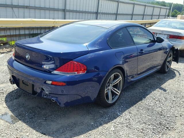 WBSEH93557B798318 - 2007 BMW M6 BLUE photo 4