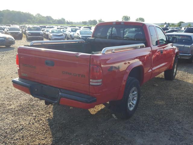 1D7HG32N43S368334 - 2003 DODGE DAKOTA SPO RED photo 4