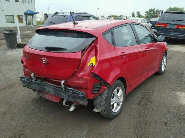 KMHCT5AE3GU239648 - 2016 HYUNDAI ACCENT RED photo 4