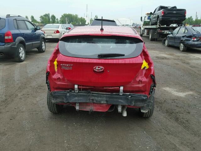 KMHCT5AE3GU239648 - 2016 HYUNDAI ACCENT RED photo 9