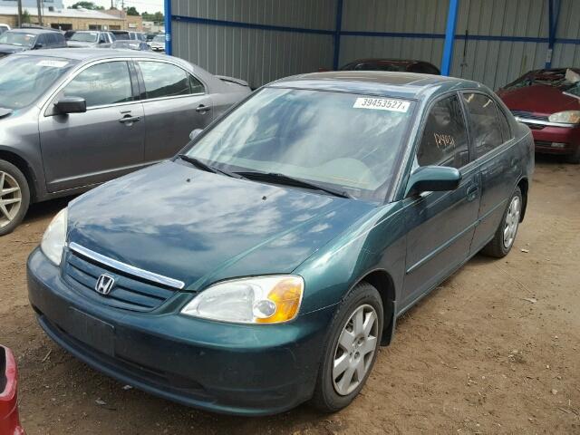 2HGES267X2H515541 - 2002 HONDA CIVIC GREEN photo 2